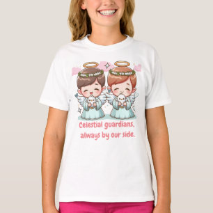 Zwei Engel, himmlische Wächter. T-Shirt