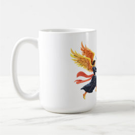 Zwei Engel mit großem Schwert mit offenen Flügeln Kaffeetasse