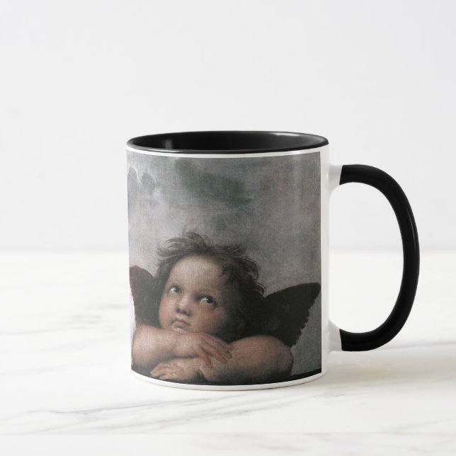 Zwei Engel, Raphael Vintage Kunst Tasse (Rechts)
