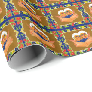 zwei Engel singen Geschenkpapier