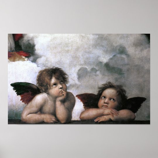 Zwei Engel Sistine Kapellen Raphael Schone Kunst Poster Zazzle Ch