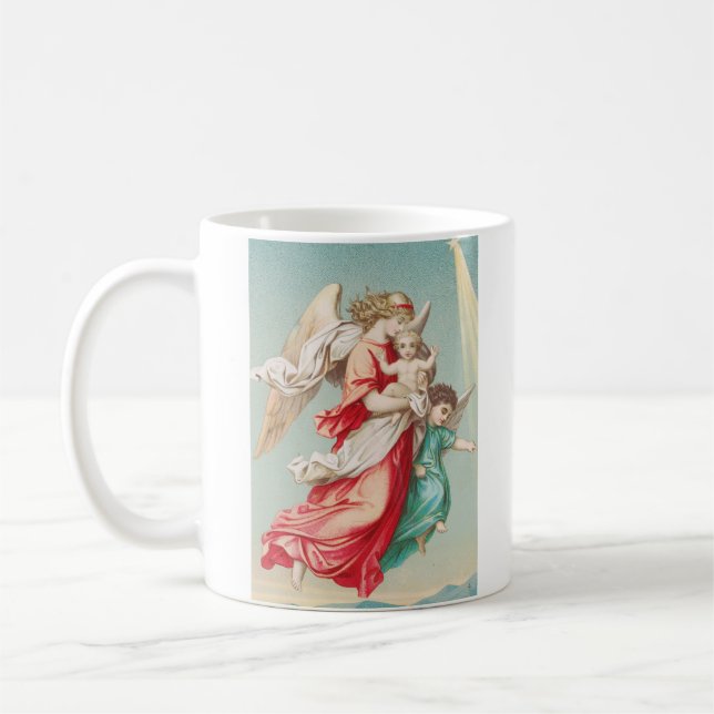 Zwei Engel tragen ein kleines Kind Kaffeetasse (Links)