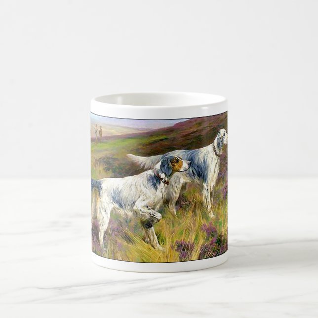Zwei englische Setter in einem Feld - Arthur Wardl Kaffeetasse (Mittel)