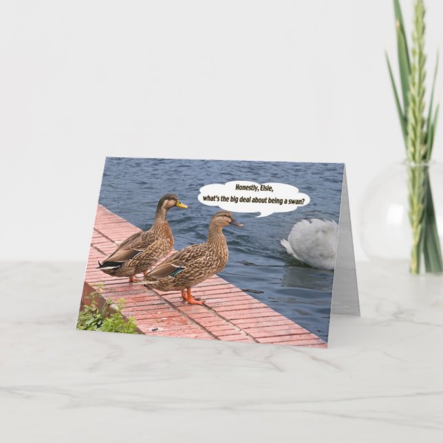 Zwei Enten und eine Swan-Schwanz-Karte Karte (Vorderseite)