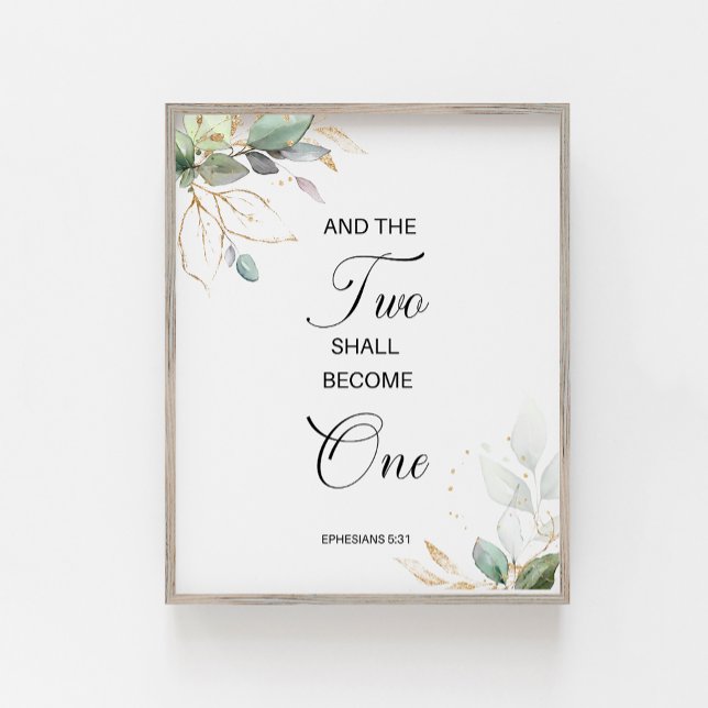 Zwei Ephesianer 5:31 werden eins Poster (Von Creator hochgeladen)