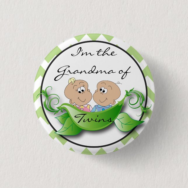 Zwei Erbsen in einem Pod Baby Girl and Boy Shower  Button (Vorderseite)