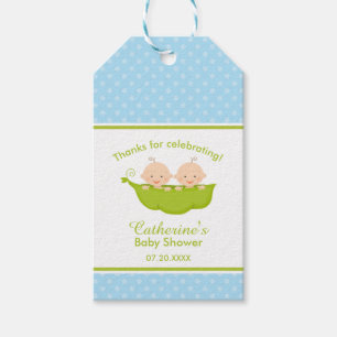 Zwei Erbsen in einem Pod, blaue Twins Geschenkanhänger