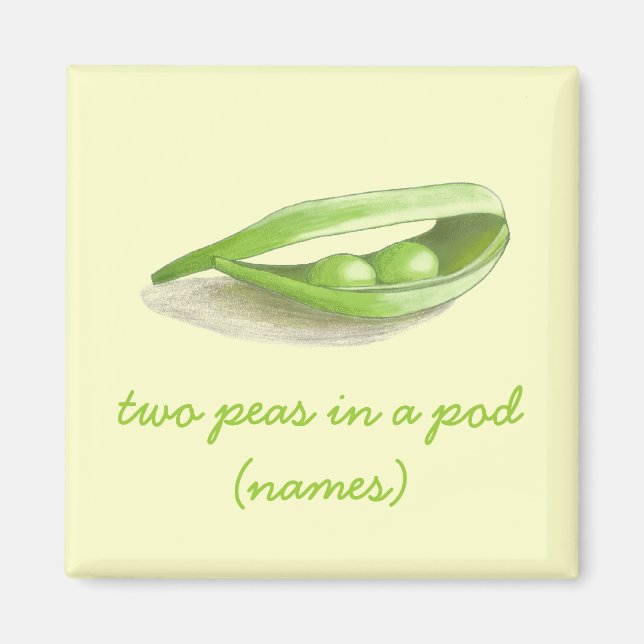 Zwei Erbsen in einem Pod-Couple-Magnet Magnet (Vorne)