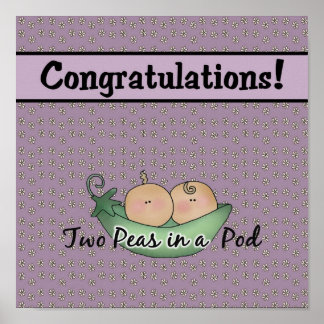 Zwei Erbsen in einem Pod-Poster Poster