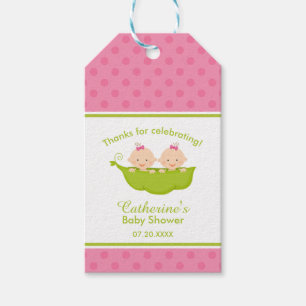 Zwei Erbsen in einem Pod, rosa Twins Geschenkanhänger