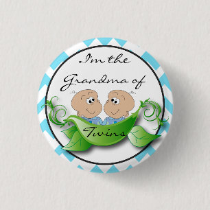 Zwei Erbsen in einem Pod Twin Baby Boy Showthema Button