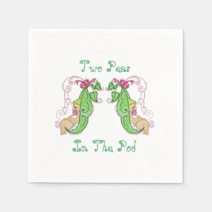 Zwei Erbsen in einem Pod-Twin Napkins Serviette