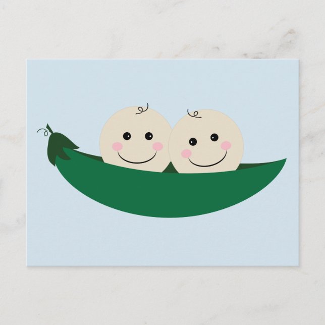 Zwei Erbsen in einem Pod-Twins-Baby Postkarte (Vorderseite)