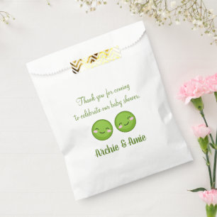 Zwei Erbsen in einer duftenden Babydusche Gefallen Geschenktütchen