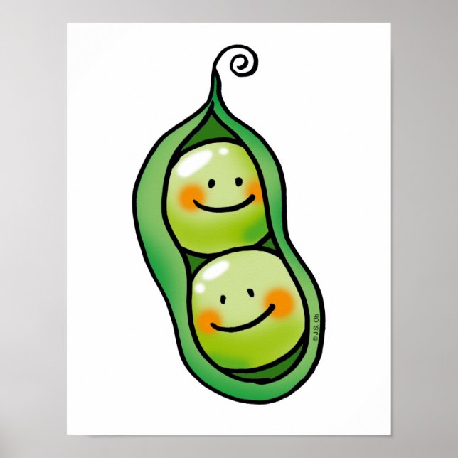 Zwei Erbsen in einer Hülle Poster (Vorne)