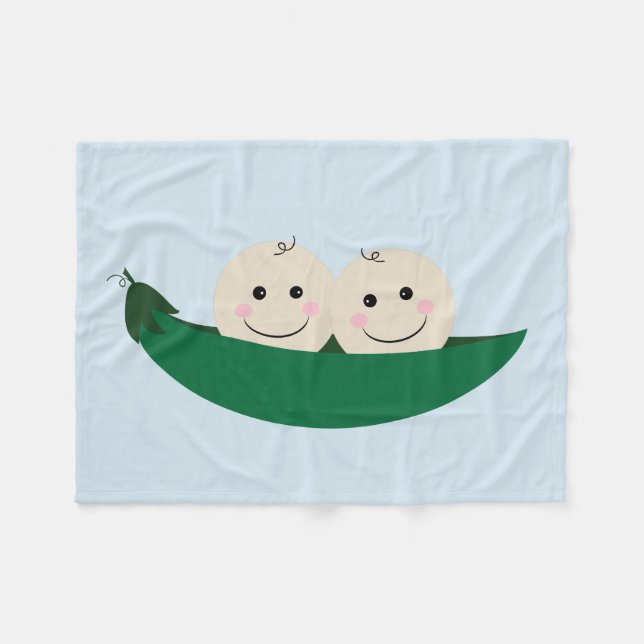 Zwei Erbsen in einer Hülse paart Baby Fleecedecke (Vorderseite (Horizontal))