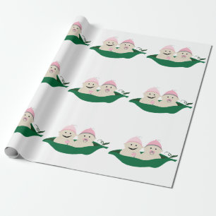 Zwei Erbsen in einer Hülse paart Babys Geschenkpapier