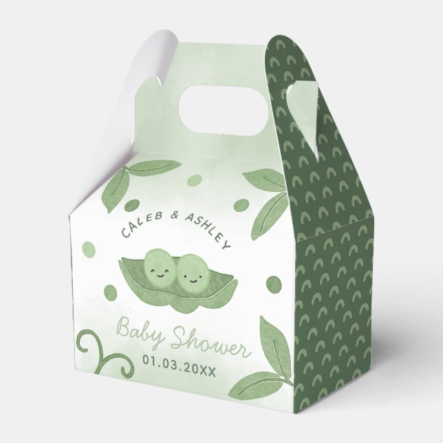 Zwei Erbsen in einer Pod-Twin-Boys-Kinderdusche Geschenkschachtel (Vorderseite)