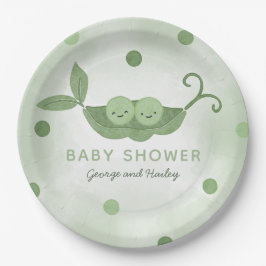 Zwei Erbsen in einer Pod-Twin-Boys-Kinderdusche Pappteller