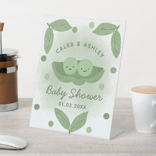 Zwei Erbsen in einer Pod-Twin-Boys-Kinderdusche Sockelschild