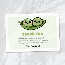 Zwei Erbsen in einer Pod-Zwillingsdusche Dankeskarte