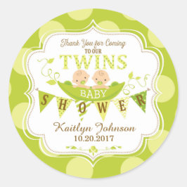 Zwei Erbsen in Pod Twins Danke, Label Runder Aufkleber