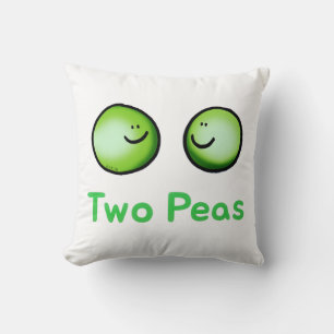 Zwei Erbsen Niedlich Freundschaft Kunst Kissen