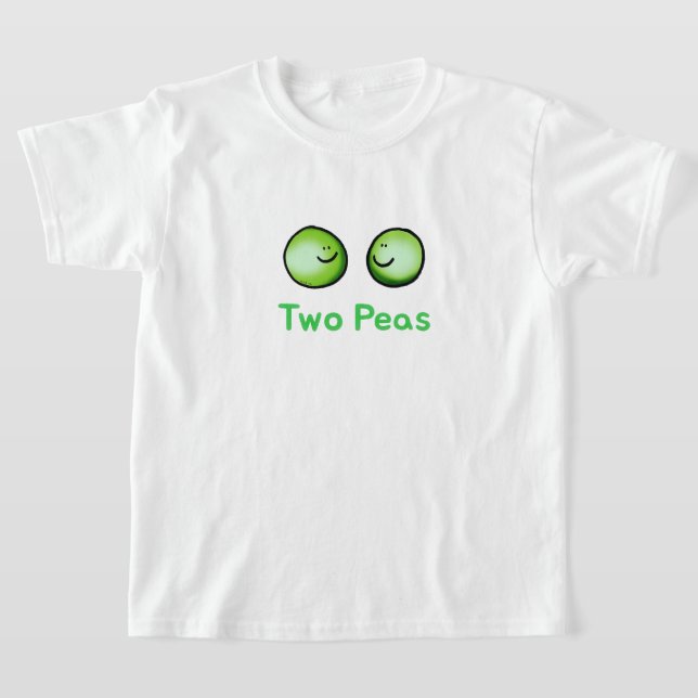 Zwei Erbsen Niedlich Freundschaft Kunst T-Shirt (Ablage )