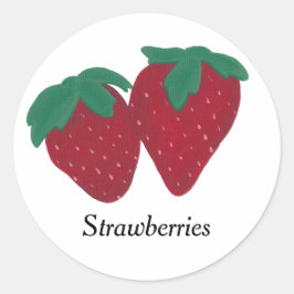 Zwei Erdbeeren Erdbeeren Bildung Stickers