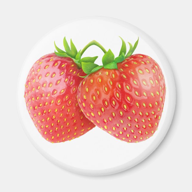 Zwei Erdbeeren Magnet (Vorne)