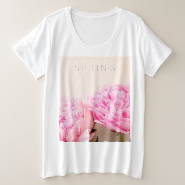 Zwei Erdnüsse rosa Große Größe T-Shirt (Design vorne)