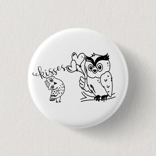 Zwei Eulen  Button (Vorderseite)