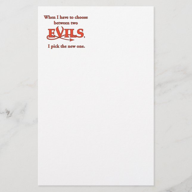 Zwei Evils Briefpapier (Vorderseite)