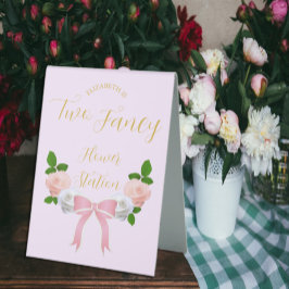 Zwei Extravagante Bow Floral Geburtstag Tischaufsteller