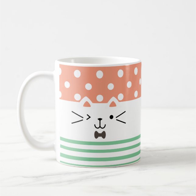 Zwei Faced Kitty Kaffeetasse (Links)