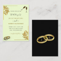 Zwei Farben für Hochzeiten Einladung Black Gold De