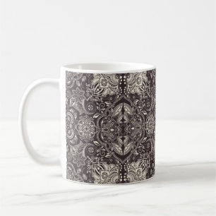Zwei Farben Vintag nahtlos. Contour arabi Kaffeetasse
