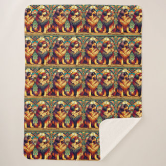 Zwei farbenfrohe TMs Blanket Sherpadecke