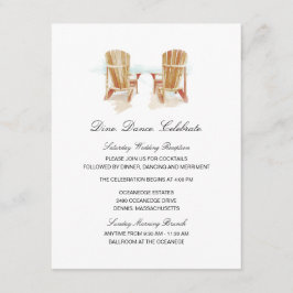 Zwei farbige Adirondack-Stühle Hochzeit Einladung