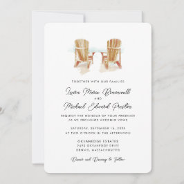 Zwei farbige Adirondack-Stühle Hochzeit Einladung