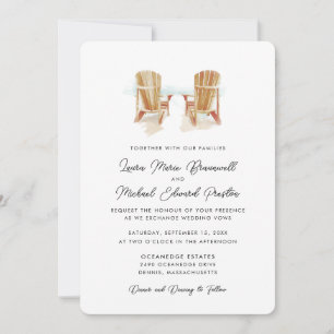 Zwei farbige Adirondack-Stühle Hochzeit Einladung