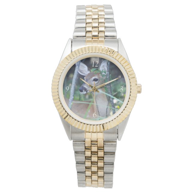 Zwei farbige Armbanduhr/Doe-Gold Armbanduhr (Vorderseite)