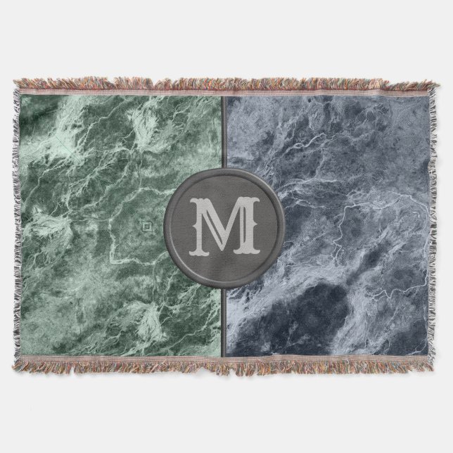 Zwei farbige Marmor-Monogramm - Wählen Sie Ihre Fa Decke (Vorderseite)