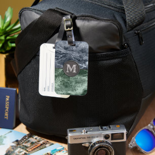 Zwei farbige Marmor-Monogramm - Wählen Sie Ihre Fa Gepäckanhänger