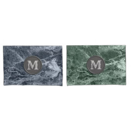 Zwei farbige Marmor-Monogramm - Wählen Sie Ihre Fa Kissenbezug