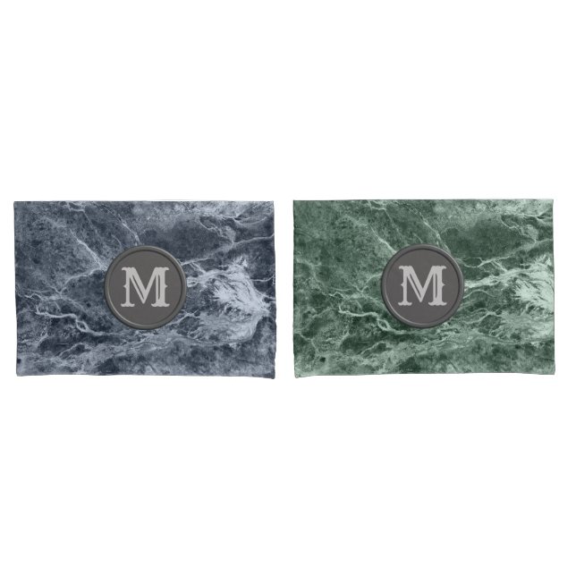 Zwei farbige Marmor-Monogramm - Wählen Sie Ihre Fa Kissenbezug (Vorderseite-Set)