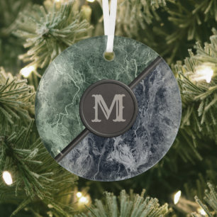 Zwei farbige Marmor-Monogramm - Wählen Sie Ihre Fa Ornament Aus Glas