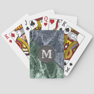 Zwei farbige Marmor-Monogramm - Wählen Sie Ihre Fa Spielkarten