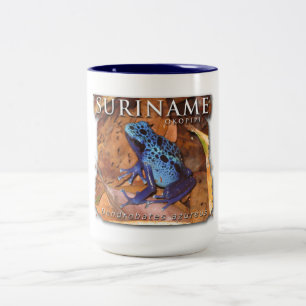 Zwei FarbTasse mit blauem Frosch Zweifarbige Tasse
