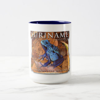 Zwei FarbTasse mit blauem Frosch Zweifarbige Tasse